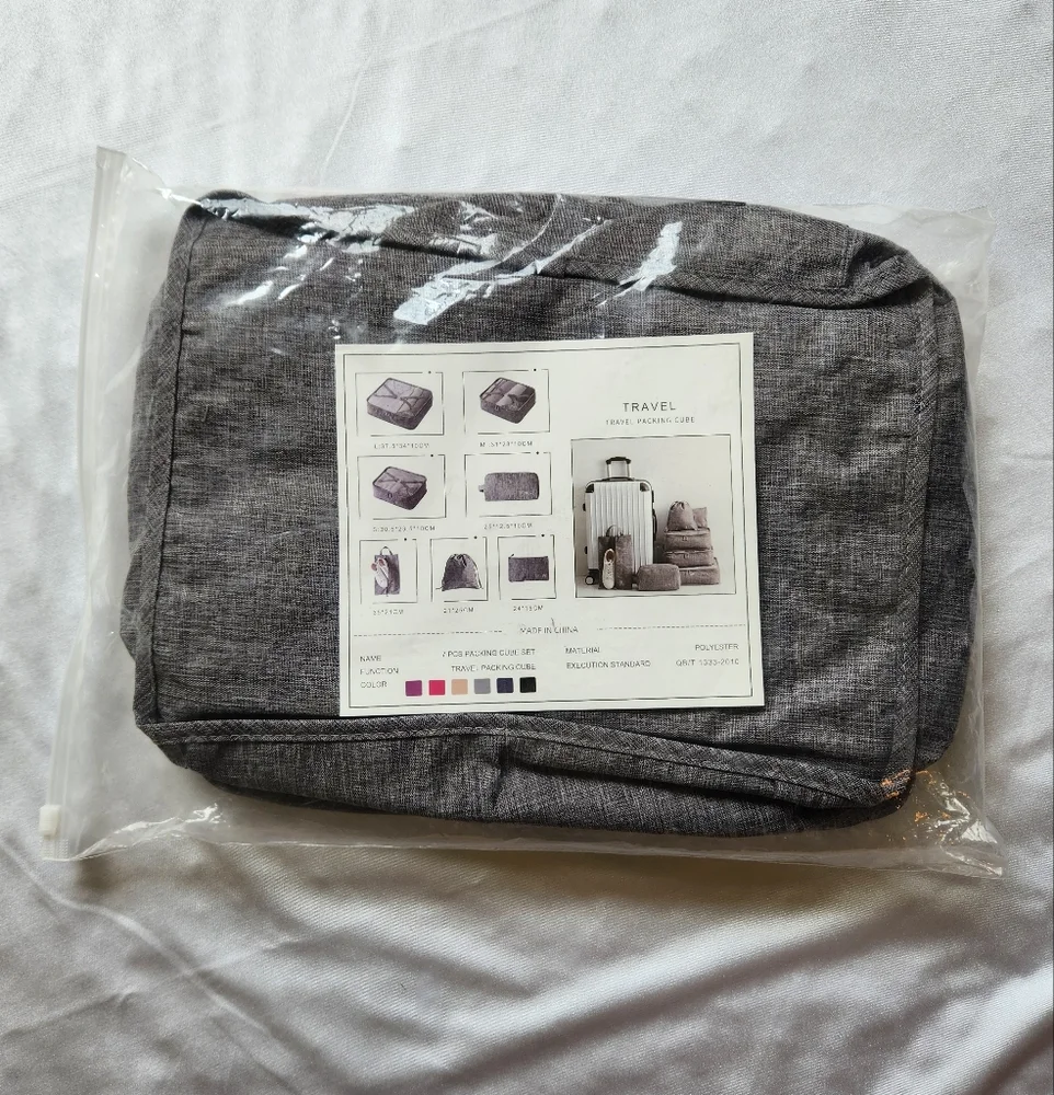 Gray Travel Packing Cubes - 7 PCS Set - Never Used